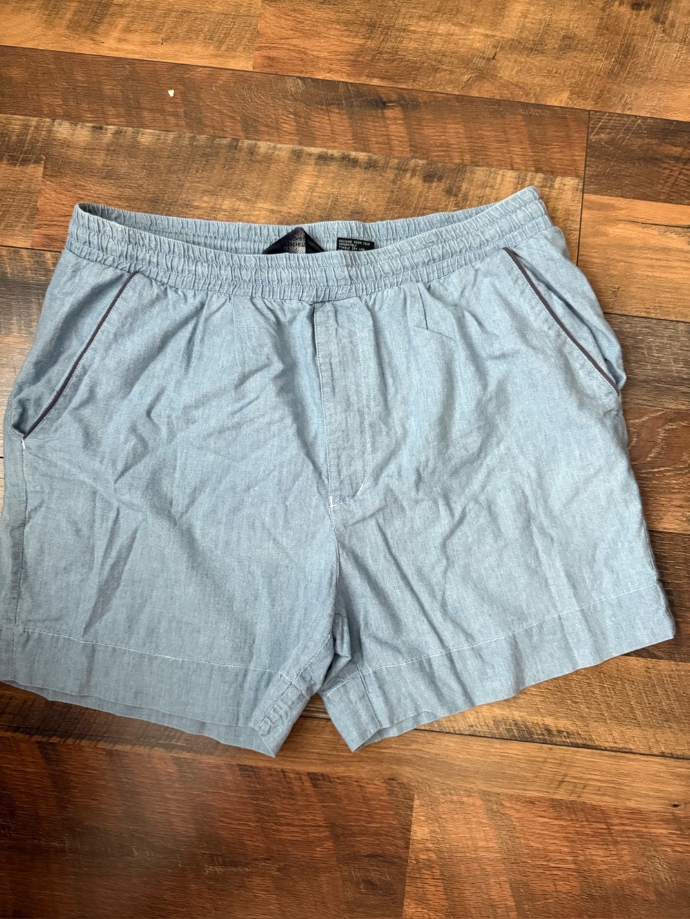 Vintage Christian Dior Monsieur Chambray Elastic Waist Shorts